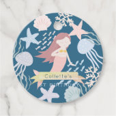 Onder het Zee Zeemeerminnende marineblauw-vogelvla Bedankjes Labels (Voorkant)