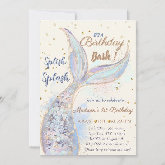 Onder Het Zee Zeemeerminverjaardag Kaart (Voorkant)