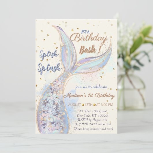 Onder Het Zee Zeemeerminverjaardag Kaart (Staand voorkant)