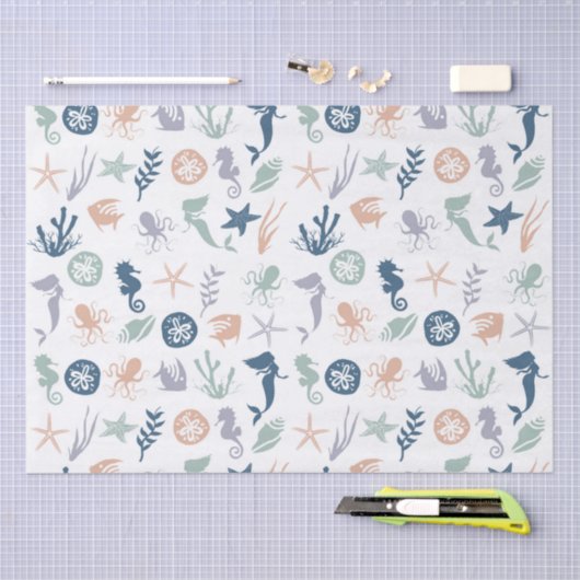 Onder het Zee Zeemeervis Tissuepapier (Craft)