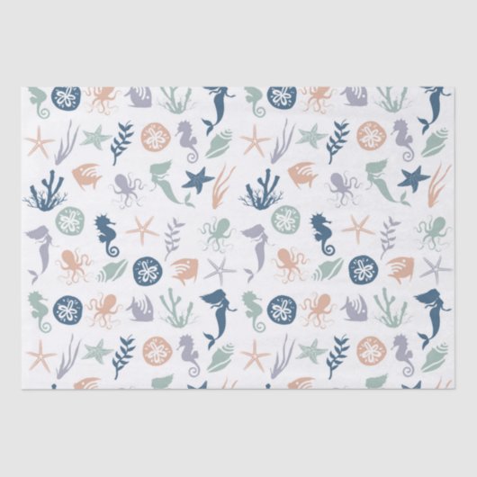 Onder het Zee Zeemeervis Tissuepapier (Voorkant)