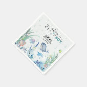 Onder het zee zit een jongen baby shower servet (Hoek)