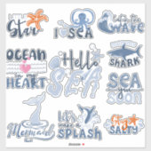 Onder het zee zomervakantie sticker (Vel)
