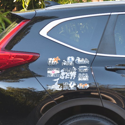 Onder het zee zomervakantie sticker (Auto Zijkant)