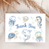 Onder het Zeeen Baby shower Flat Thank You Card Informatiekaartje