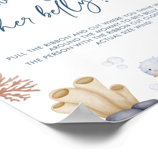 Onder het Zeeen Baby shower Hoe groot buikteken Poster (Hoek)