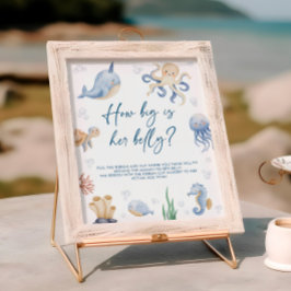 Onder het Zeeen Baby shower Hoe groot buikteken Poster