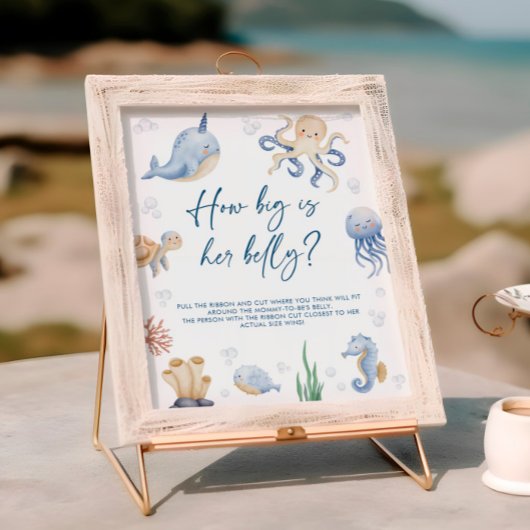 Onder het Zeeen Baby shower Hoe groot buikteken Poster