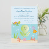 Onder het Zeeen Baby shower in blauw Kaart (Staand voorkant)