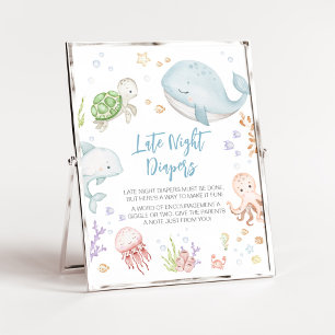 Onder het Zeeen Baby shower Late Night Luiers Poster