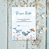 Onder het zeeen Baby shower Luierkrabbel Informatiekaartje