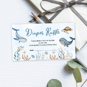 Onder het zeeen Baby shower Luierkrabbel Informatiekaartje