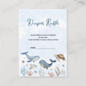 Onder het zeeen Baby shower Luierkrabbel Informatiekaartje (Voorkant)