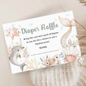 Onder het Zeeen Baby shower Pink Ocean Diaper Raff Informatiekaartje