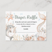 Onder het Zeeen Baby shower Pink Ocean Diaper Raff Informatiekaartje (Voorkant)