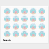 Onder het Zeeen Baby shower Ronde Sticker blauw-gr (Vel)