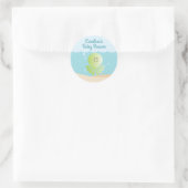 Onder het Zeeen Baby shower Ronde Sticker blauw-gr (Tas)
