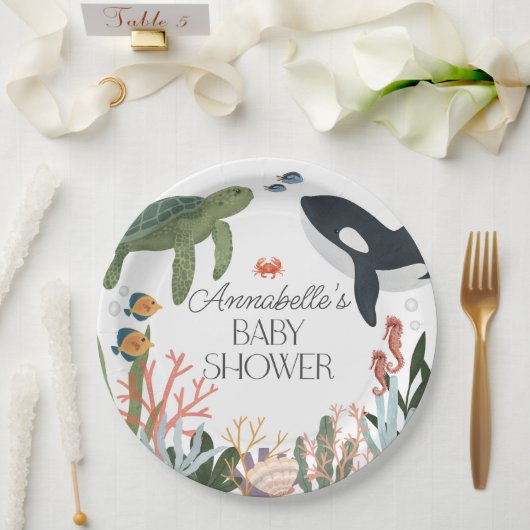 Onder het Zeeen Baby showers tafeldecor Papieren Bordje (Huwelijk)