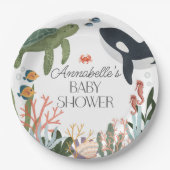 Onder het Zeeen Baby showers tafeldecor Papieren Bordje (Voorkant)