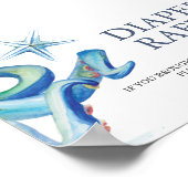 Onder het Zeeen luier Raffle Baby shower teken Poster (Hoek)