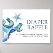 Onder het Zeeen luier Raffle Baby shower teken Poster (Voorkant)