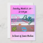 Onder het Zeeen Meisje Baby shower Kaart (Voorkant)