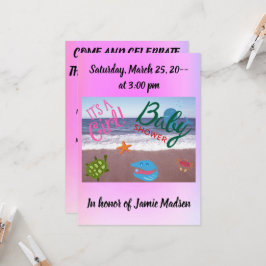 Onder het Zeeen Meisje Baby shower Kaart