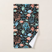 Onder het zeewaterverfpatroon donker bad handdoek (Handdoek)