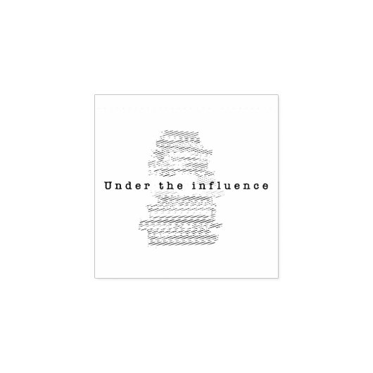 Onder invloed rubberstempel (Afrduk)