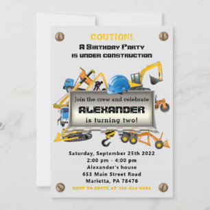 Onder leiding van Trucks Birthday Party Kaart