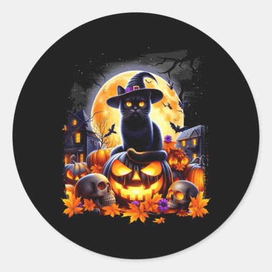 Onder Maan Ronde Sticker (Voorkant)