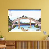 Onder Mannen Bridge in Fukagawa Canvas Afdruk (Insitu (Woonkamer))