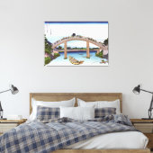 Onder Mannen Bridge in Fukagawa Canvas Afdruk (Insitu (Slaapkamer))