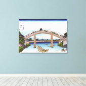 Onder Mannen Bridge in Fukagawa Canvas Afdruk (Insitu (Houten vloer))
