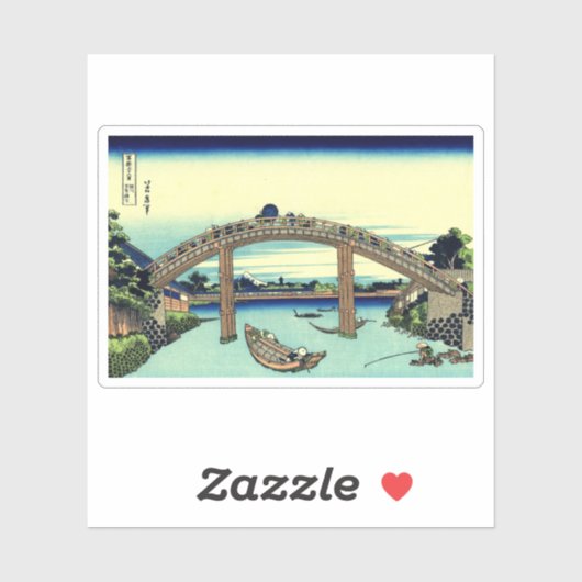 Onder Mannen Bridge in Fukagawa Sticker (Vel)