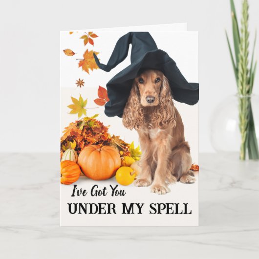 Onder mijn spreuk Halloween Cocker Spaniel Kaart (Voorkant)