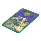 Onder Mistletoe CHRISTMAS RABBITS MAGNET Magneet (Linkerzijde)