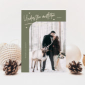 Onder Mistletoe Forever Pas getrouwd Foto Sage Gre Feestdagenkaart