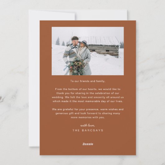 Onder Mistletoe Forever Pas getrouwd Foto Terracot Feestdagenkaart (Achterkant)