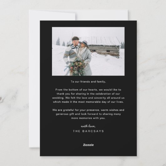 Onder Mistletoe Forever Pas getrouwd Foto Zwart Feestdagenkaart (Achterkant)