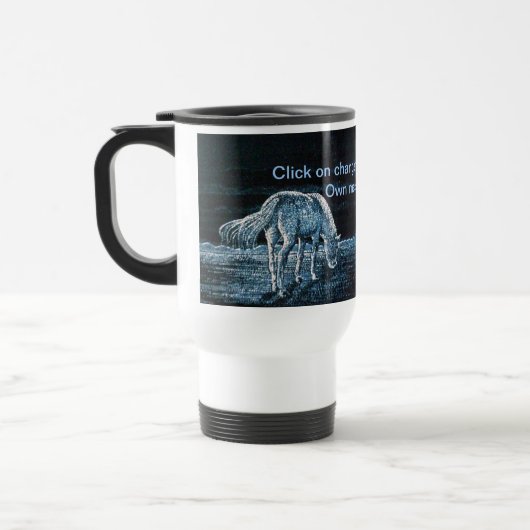 Onder Moon Horse Message Travel Mug Reisbeker (Links)
