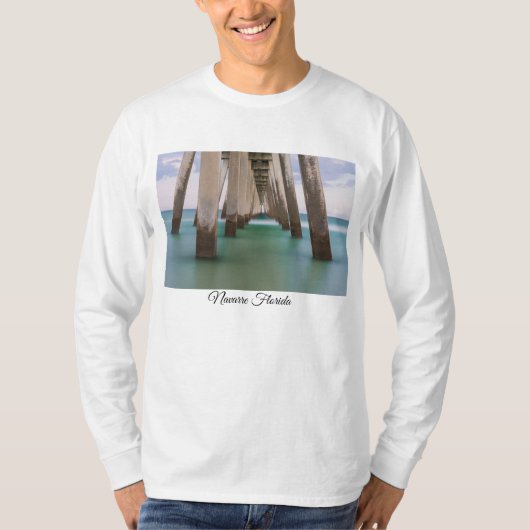 Onder Navarra Beach Pier Long Slapes Shirt (Voorkant)