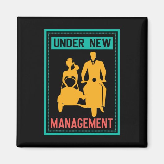 Onder New Management Bachelor Party Wedding Marria Magneet (Voorkant)