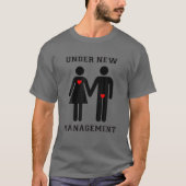 Onder New Management Funny Wedding Bachelor Party T-shirt (Voorkant)