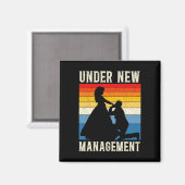 Onder New Management Groom Wedding Bachelor Party Magneet (Voorkant / Achterkant)