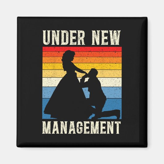 Onder New Management Groom Wedding Bachelor Party Magneet (Voorkant)