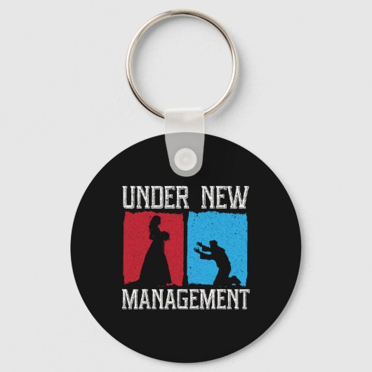 Onder New Management Groom Wedding Bachelor Party Sleutelhanger (Voorkant)