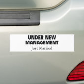 Onder Nieuw Beheer. Just Married. Bumpersticker (Op auto)
