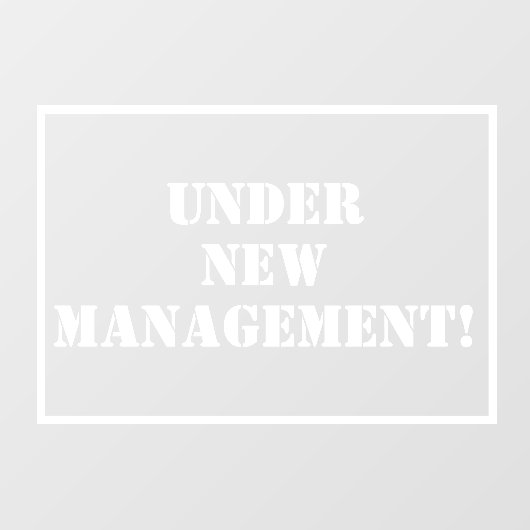 Onder Nieuw Beheer Raamsticker (Vel)