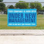 Onder nieuw management business signage blue spandoek (Insitu)